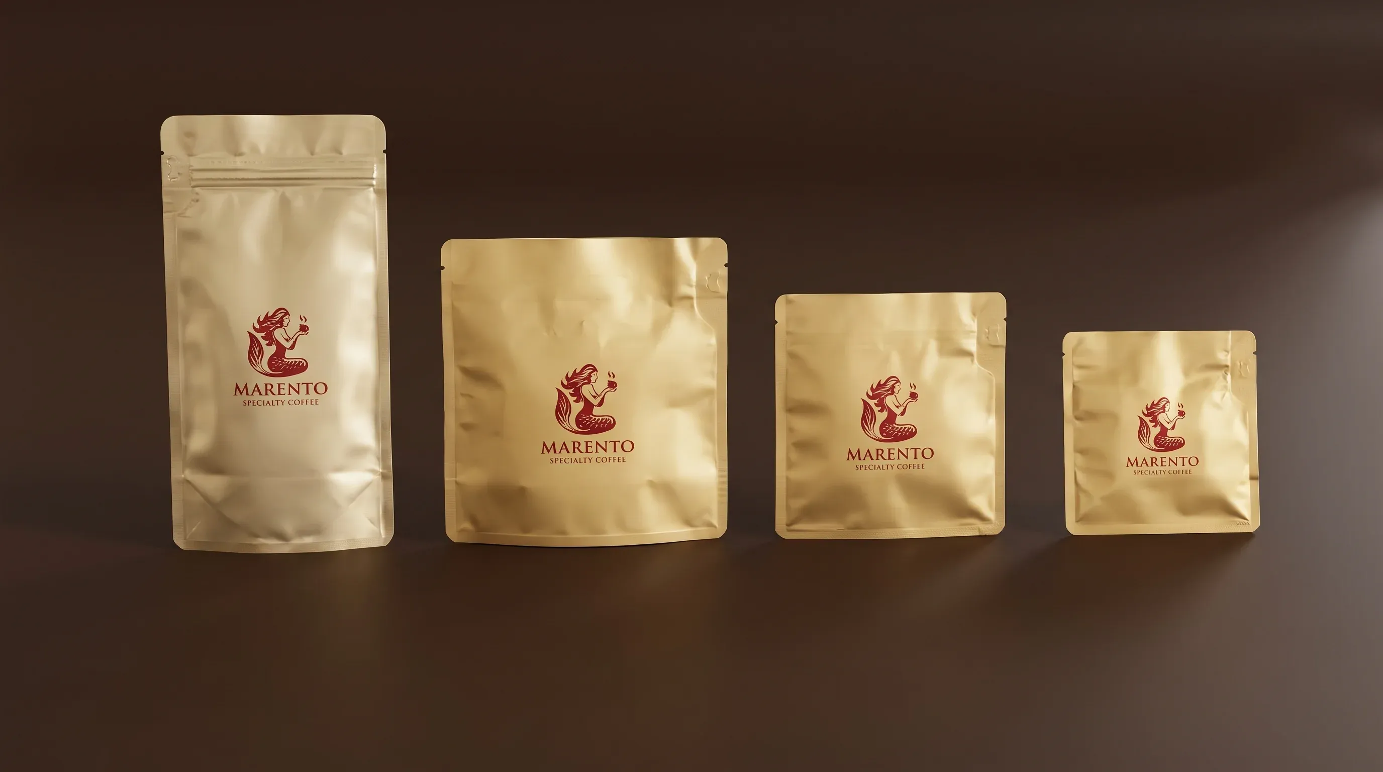 Los cuatro formatos del café Marento: 125 g, 250 g, 500 g y 1 kg