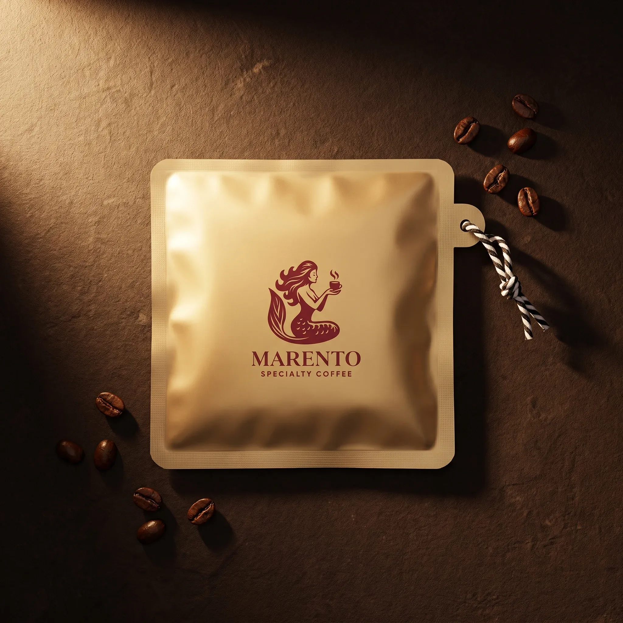 Sobre dorado de café Marento